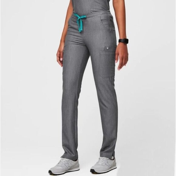 Figs YOLA Skinny STRETCH Scrub Size L PANTS Technical Collection 10 POCKETS Gray - Picture 1 of 12